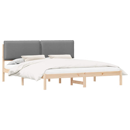 Letto con Testiera Rivestita Grigio chiaro 200 x 200 cm