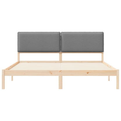 Letto con Testiera Rivestita Grigio chiaro 200 x 200 cm