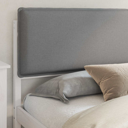 Letto con Testiera Rivestita Grigio chiaro 200 x 200 cm