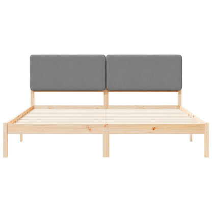 Letto con Testiera Rivestita Grigio chiaro 200 x 200 cm