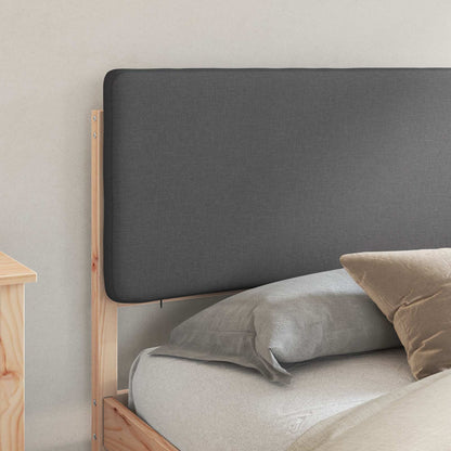 Letto con Testiera Rivestita Grigio scuro 200 x 200 cm