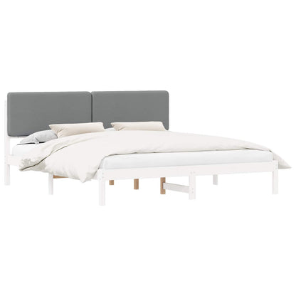 Letto con Testiera Rivestita Grigio chiaro 200 x 200 cm