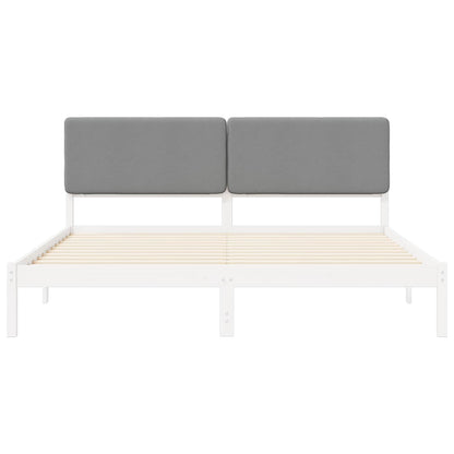 Letto con Testiera Rivestita Grigio chiaro 200 x 200 cm