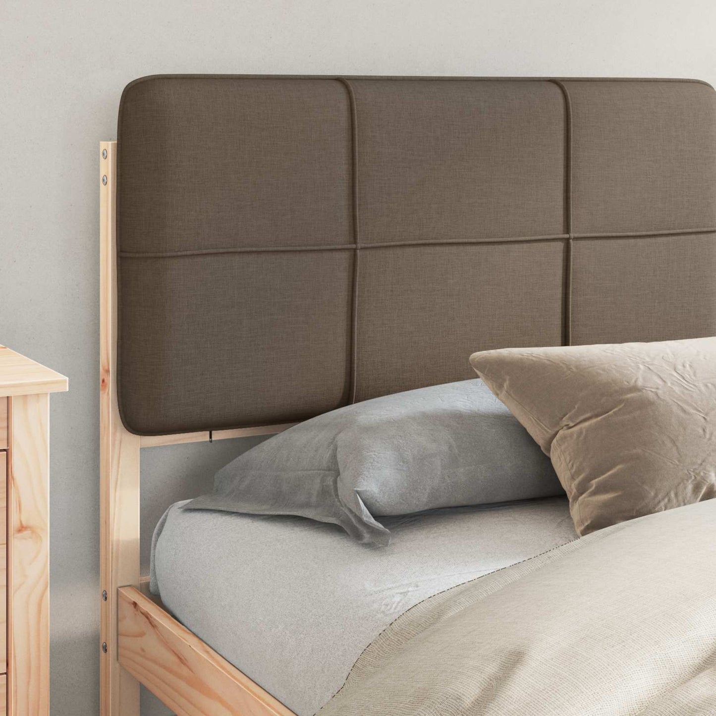 Letto con Testiera Rivestita Talpa 200 x 200 cm Pino massello