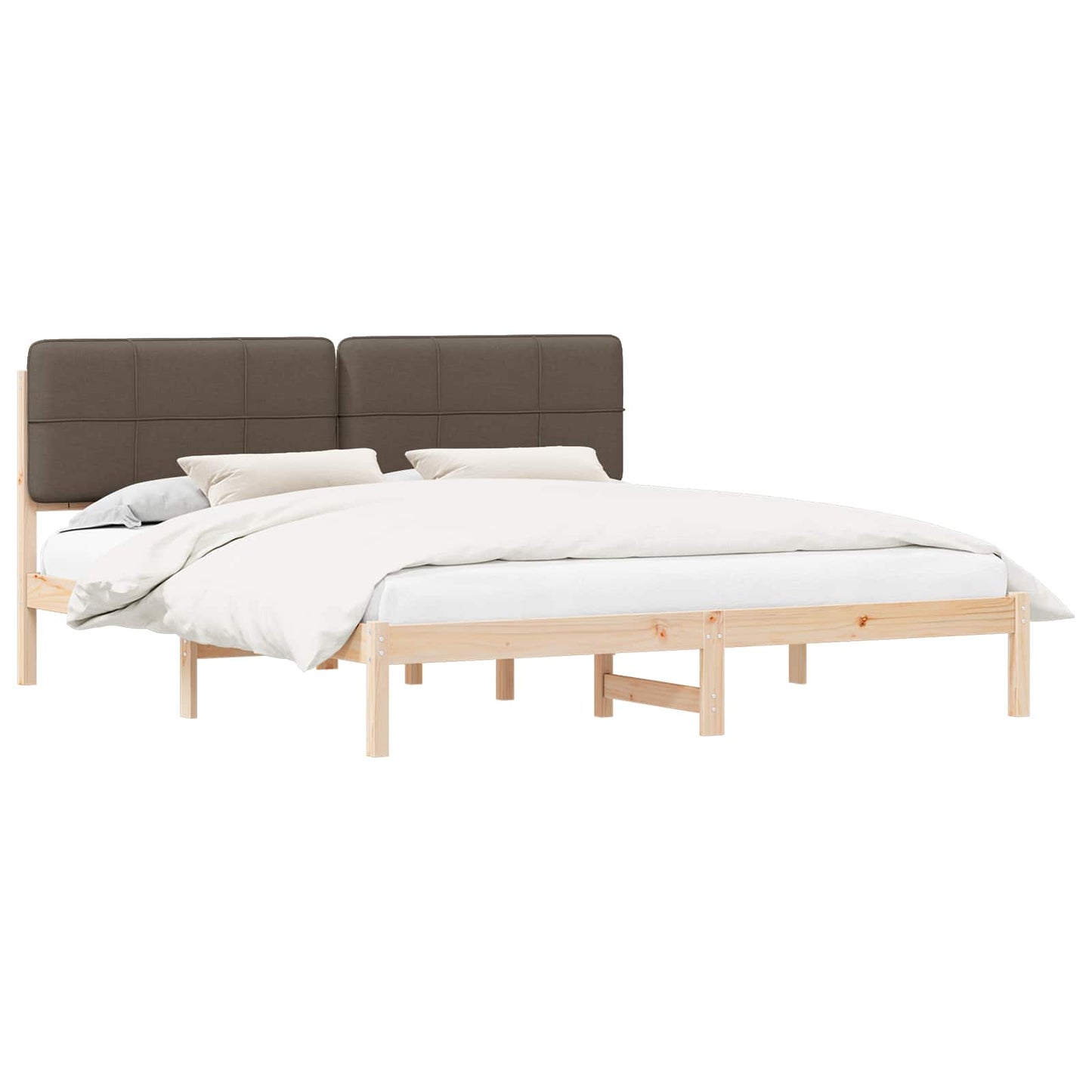 Letto con Testiera Rivestita Talpa 200 x 200 cm Pino massello