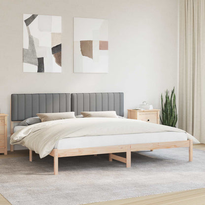 Letto con Testiera Rivestita Grigio chiaro 200 x 200 cm