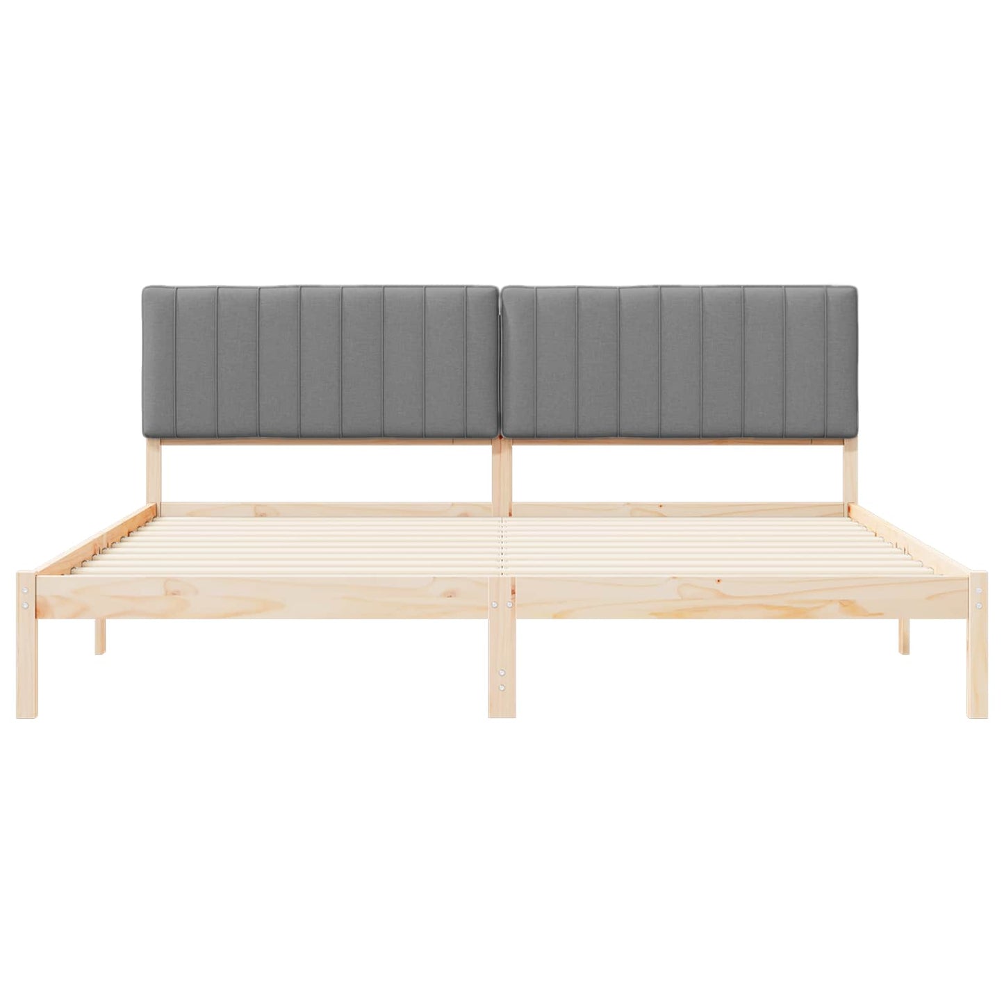 Letto con Testiera Rivestita Grigio chiaro 200 x 200 cm