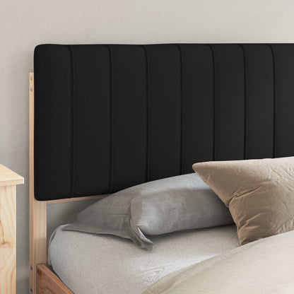 Letto con Testiera Rivestita Nero 200 x 200 cm