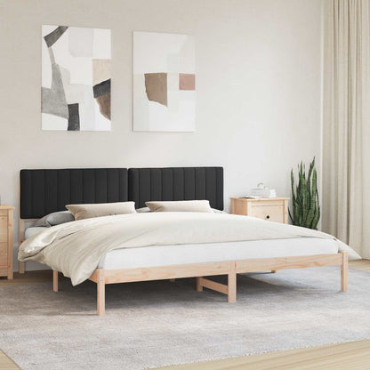 Letto con Testiera Rivestita Nero 200 x 200 cm