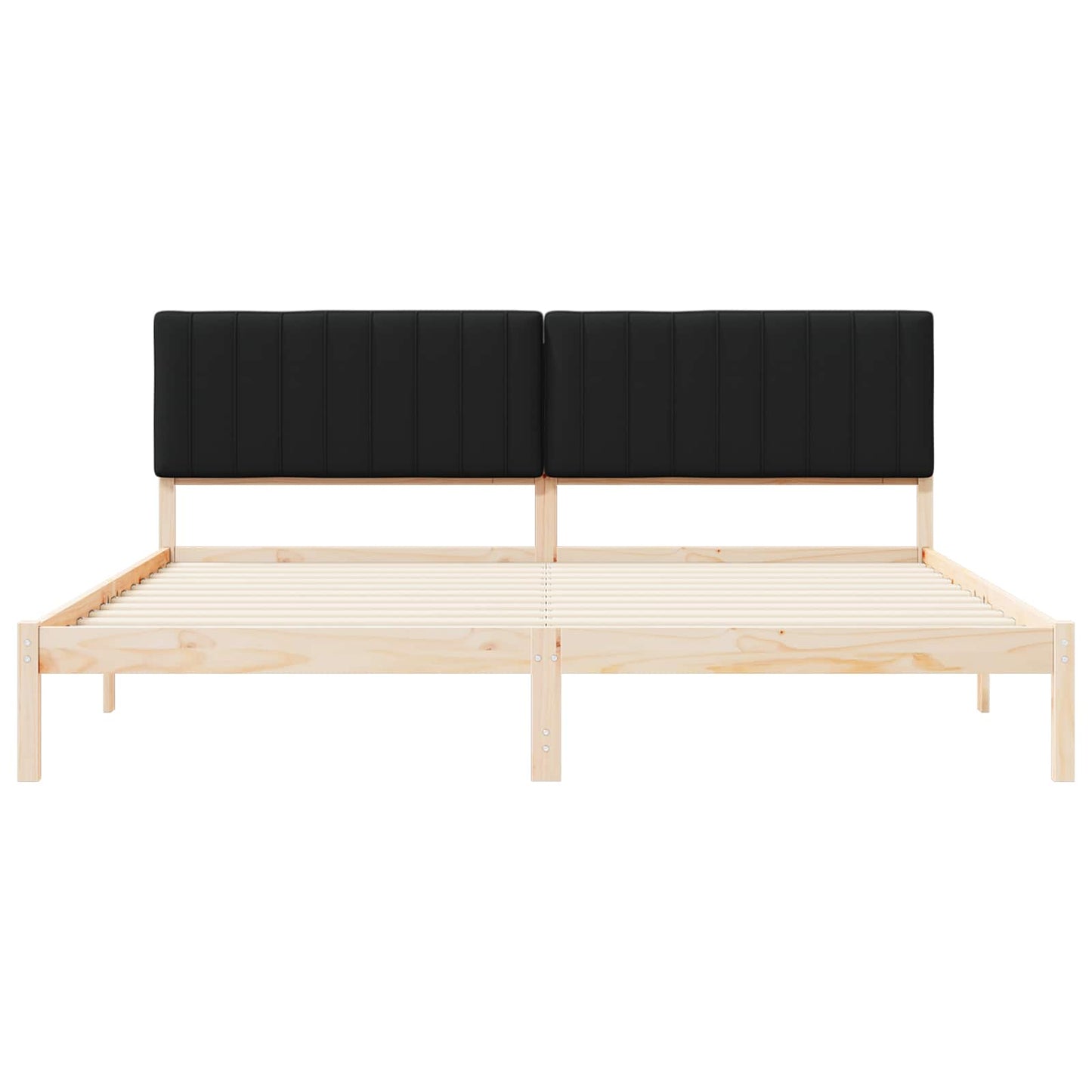 Letto con Testiera Rivestita Nero 200 x 200 cm