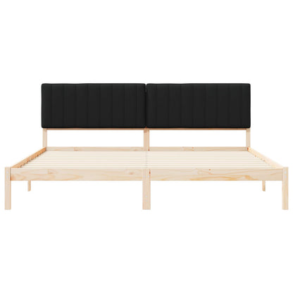 Letto con Testiera Rivestita Nero 200 x 200 cm