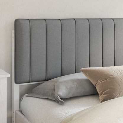 Letto con Testiera Rivestita Grigio chiaro 200 x 200 cm