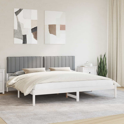 Letto con Testiera Rivestita Grigio chiaro 200 x 200 cm