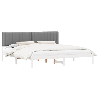 Letto con Testiera Rivestita Grigio chiaro 200 x 200 cm