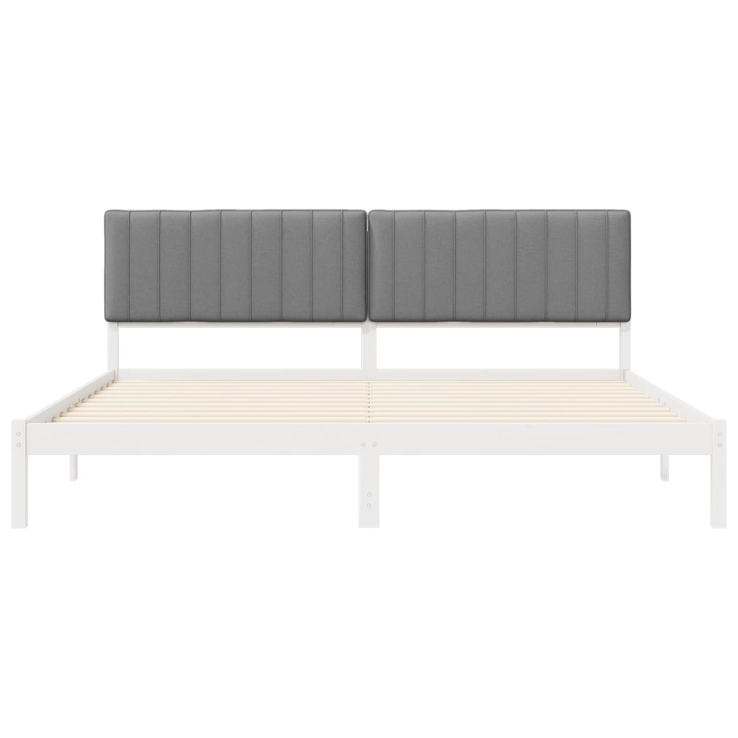 Letto con Testiera Rivestita Grigio chiaro 200 x 200 cm