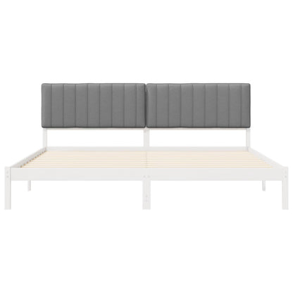 Letto con Testiera Rivestita Grigio chiaro 200 x 200 cm
