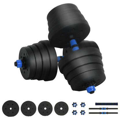 Set Manubri e Bilanciere 2-in-1 30kg Nero e Blu
