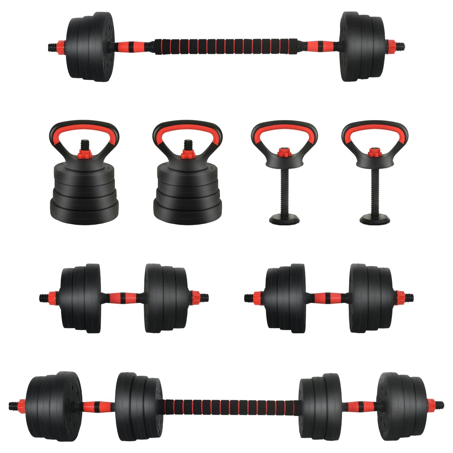 Set Manubri, Bilanciere e Kettlebell 4-in-1 20kg 20kg