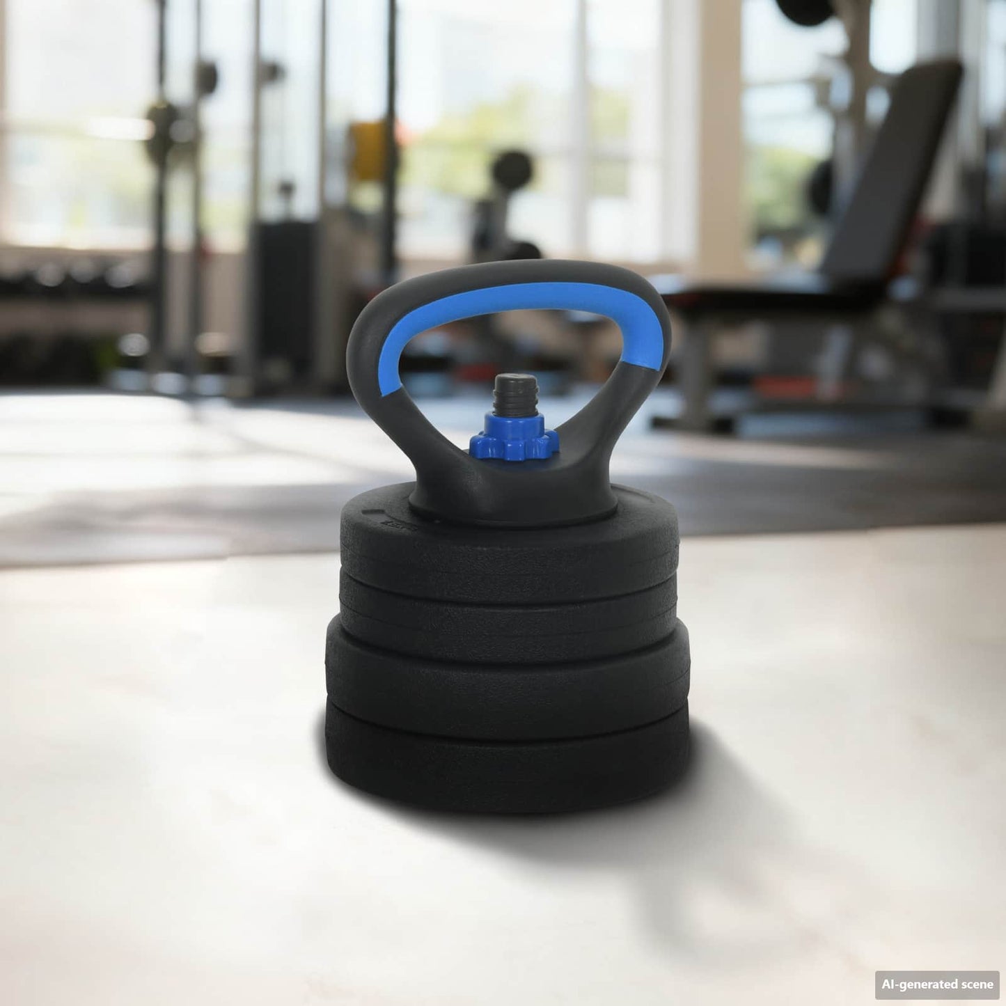 Set Manubri e Bilanciere 2-in-1 30kg Nero e Blu