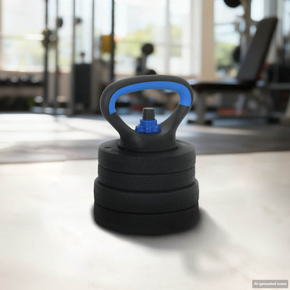 Set Manubri e Bilanciere 2-in-1 30kg Nero e Blu