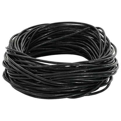 Cordino in Pelle Nero Ã˜2 mm x 10 m Pelle