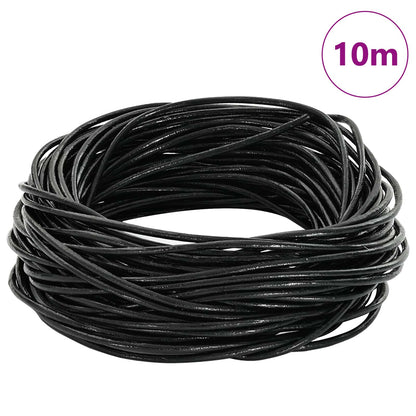 Cordino in Pelle Nero Ã˜2 mm x 10 m Pelle