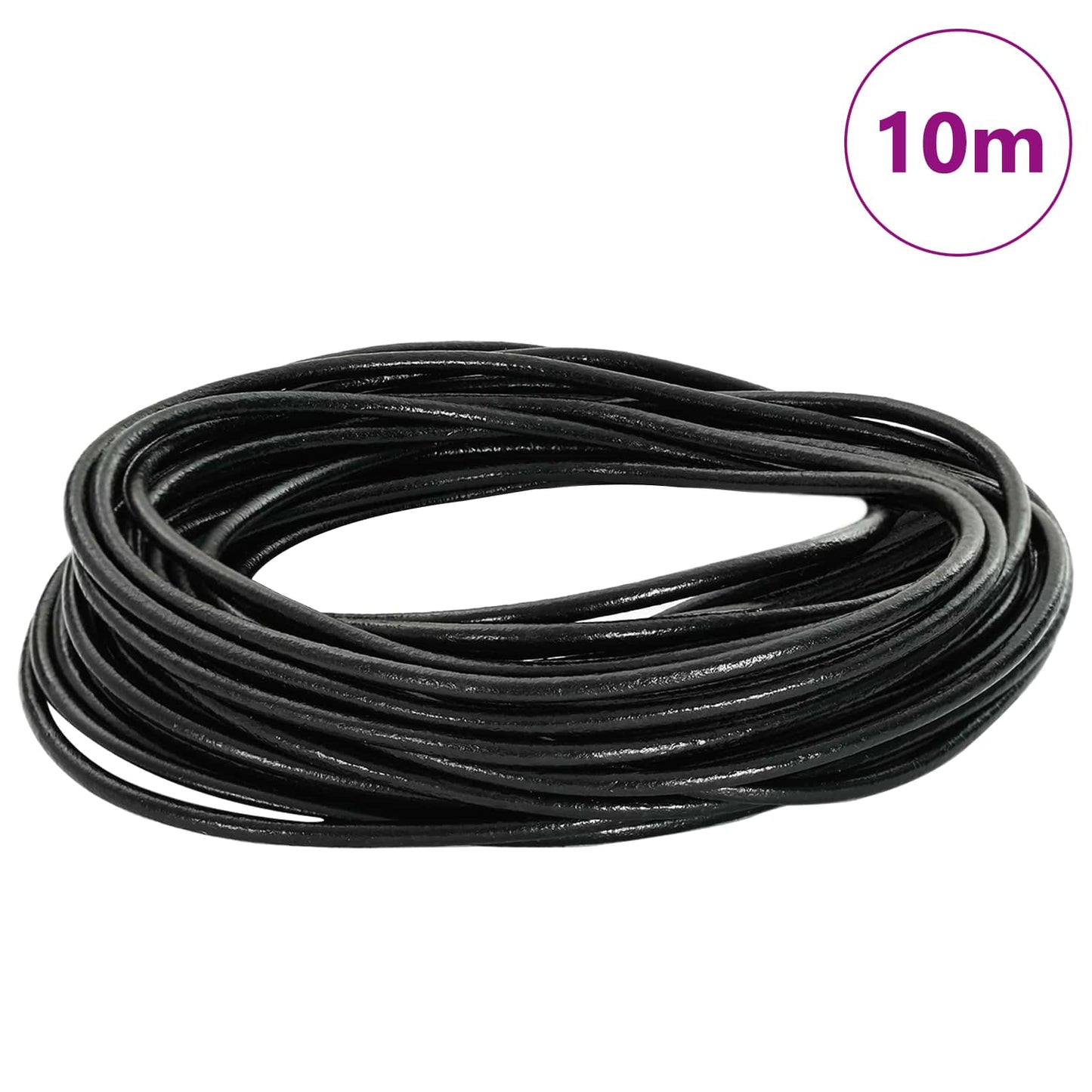Cordino in Pelle Nero Ã˜2,5 mm x 10 m Pelle