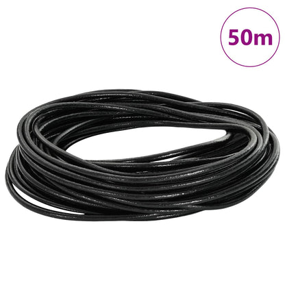 Cordino in Pelle Nero Ã˜2,5 mm x 50 m Pelle