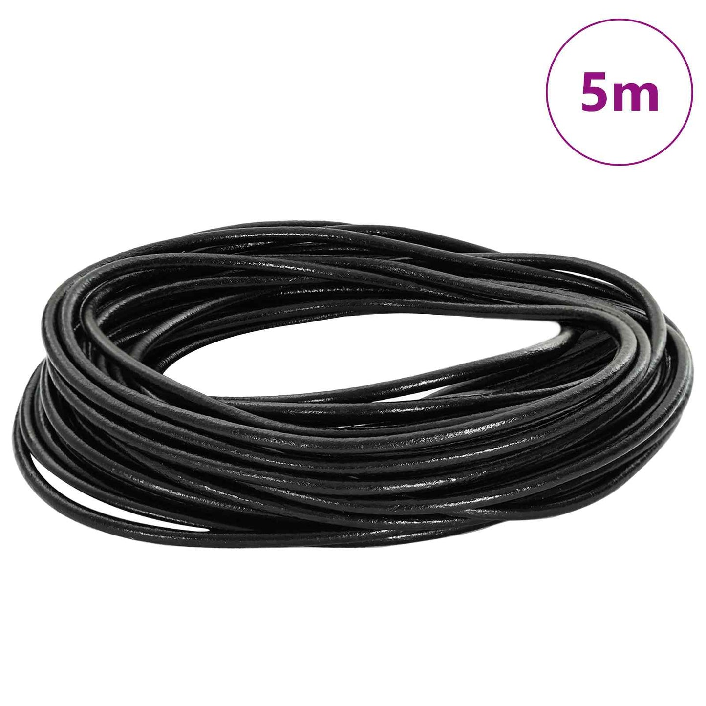 Cordino in Pelle Nero Ã˜3 mm x 5 m Pelle