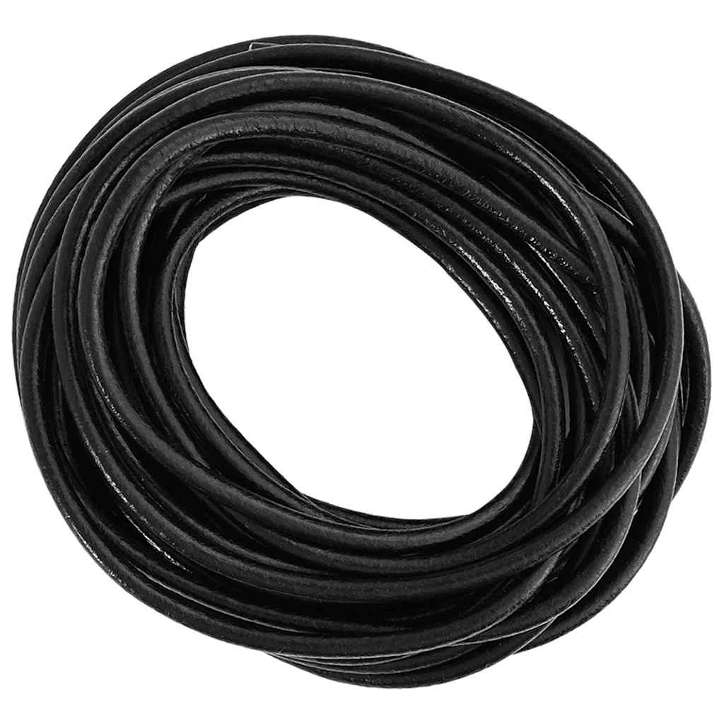 Cordino in Pelle Nero Ã˜4 mm x 5 m Pelle