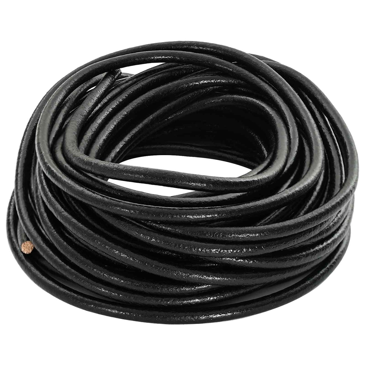 Cordino in Pelle Nero Ã˜4 mm x 50 m Pelle
