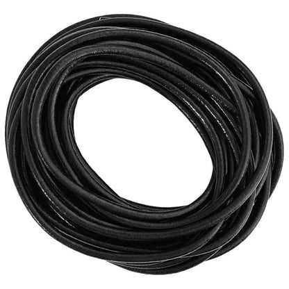 Cordino in Pelle Nero Ã˜5 mm x 5 m Pelle