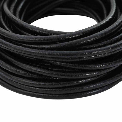 Cordino in Pelle Nero Ã˜5 mm x 50 m Pelle