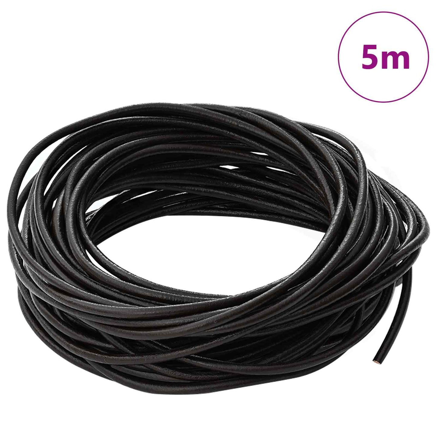 Cordino in Pelle Marrone Scuro Ã˜3 mm x 5 m Pelle