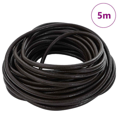 Cordino in Pelle Marrone Scuro Ã˜5 mm x 5 m Pelle