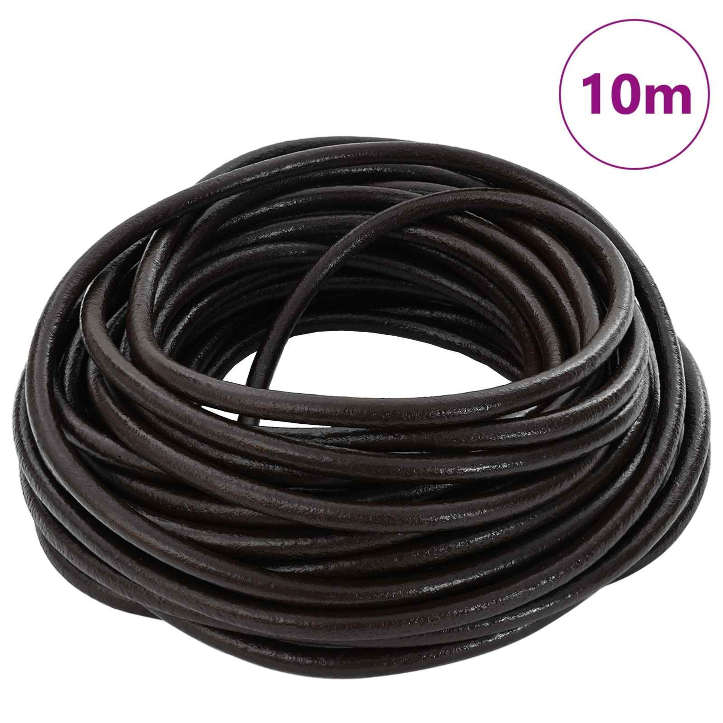 Cordino in Pelle Marrone Scuro Ã˜5 mm x 10 m Pelle