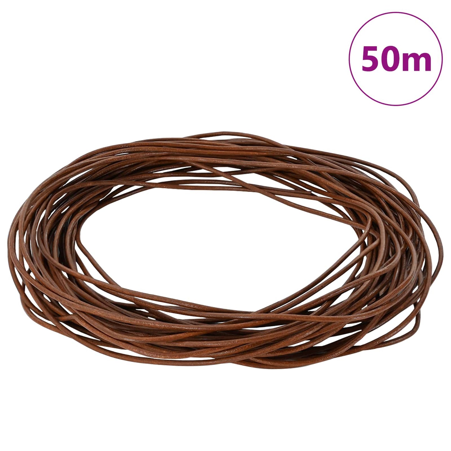 Cordino in Pelle Marrone Chiaro Ã˜1,5 mm x 50 m Pelle