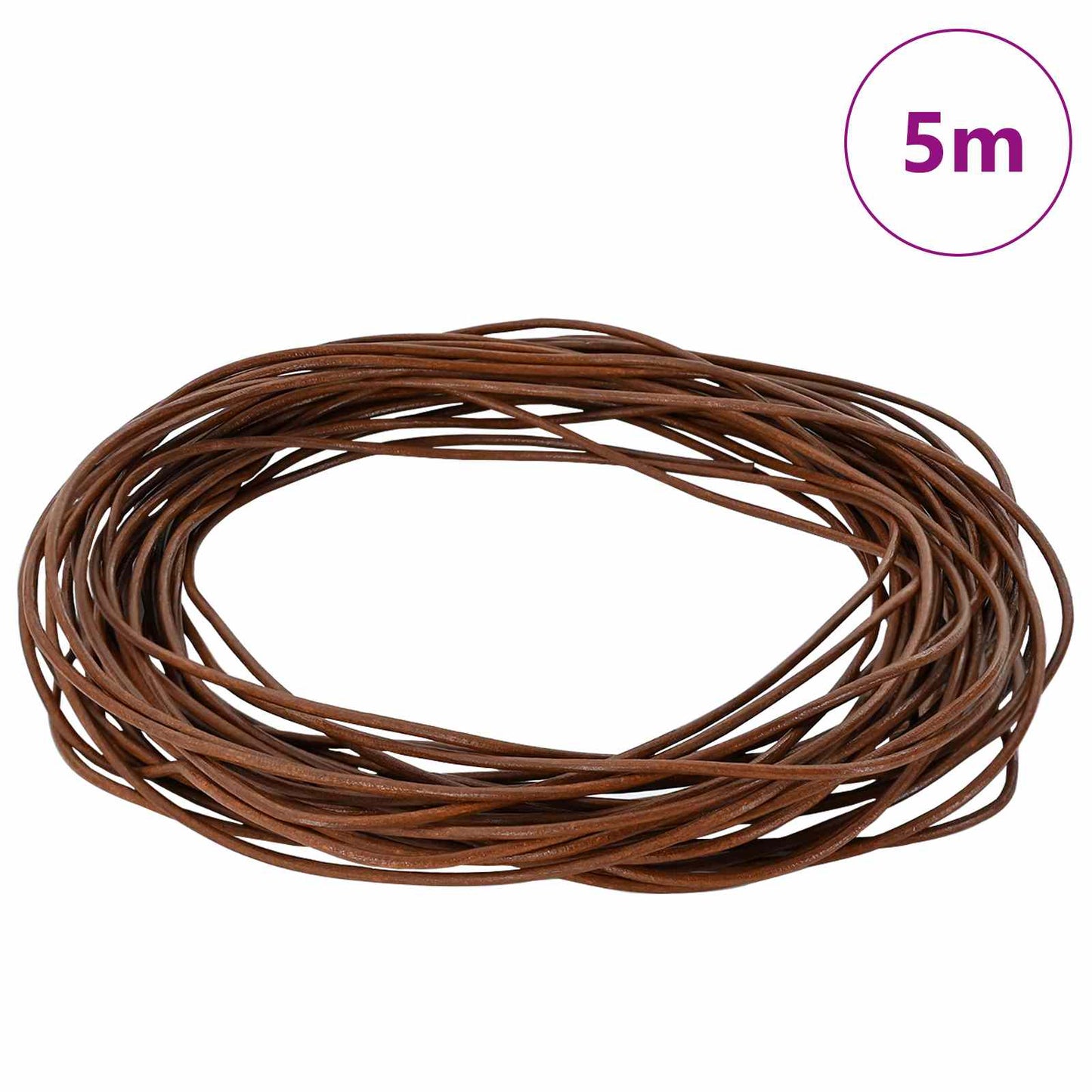 Cordino in Pelle Marrone Chiaro Ã˜2 mm x 5 m Pelle