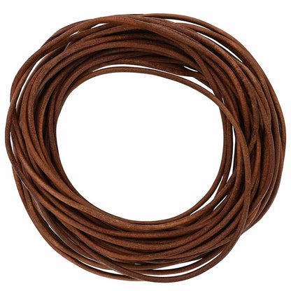 Cordino in Pelle Marrone Chiaro Ã˜2,5 mm x 10 m Pelle