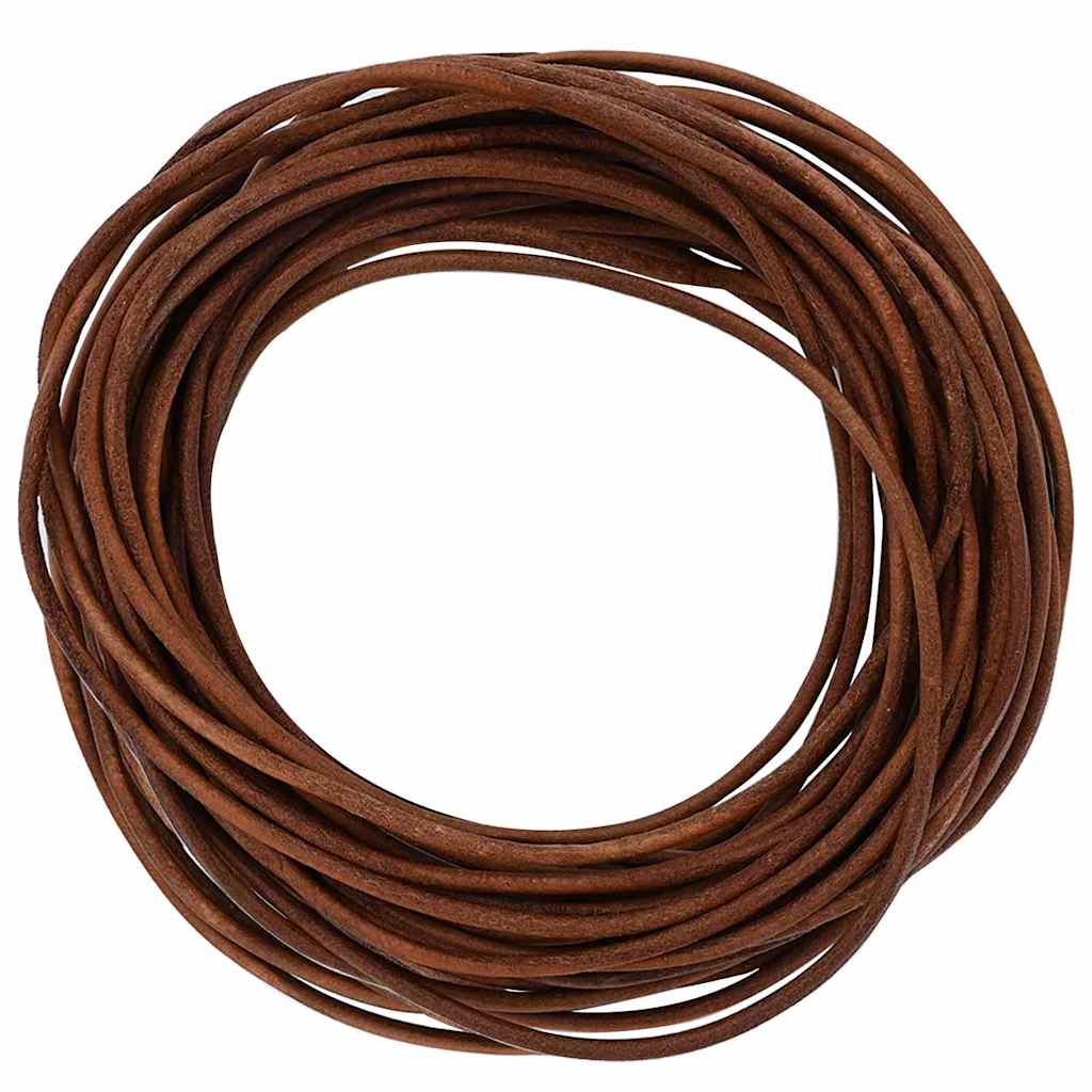 Cordino in Pelle Marrone Chiaro Ã˜2,5 mm x 50 m Pelle