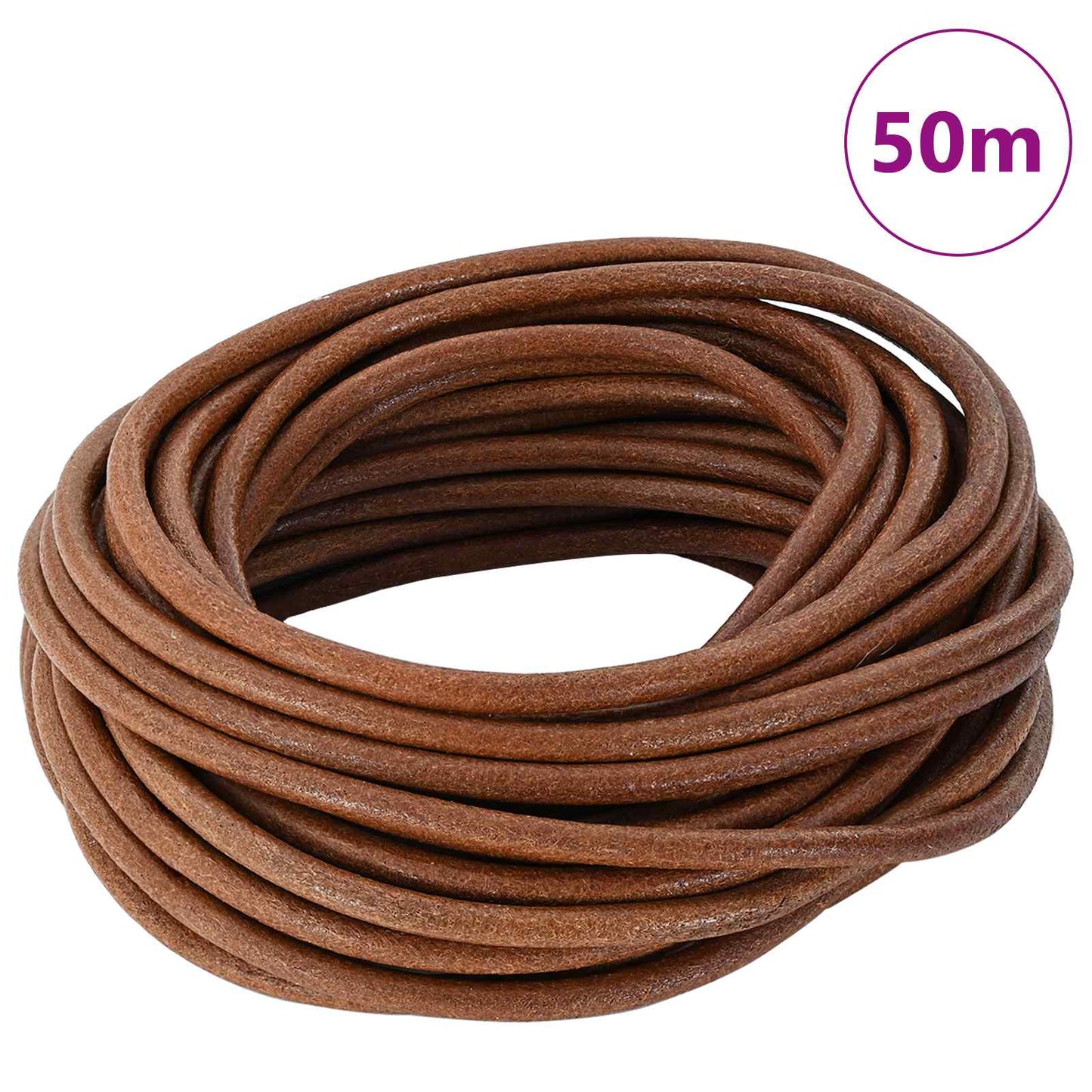 Cordino in Pelle Marrone Chiaro Ã˜4 mm x 50 m Pelle