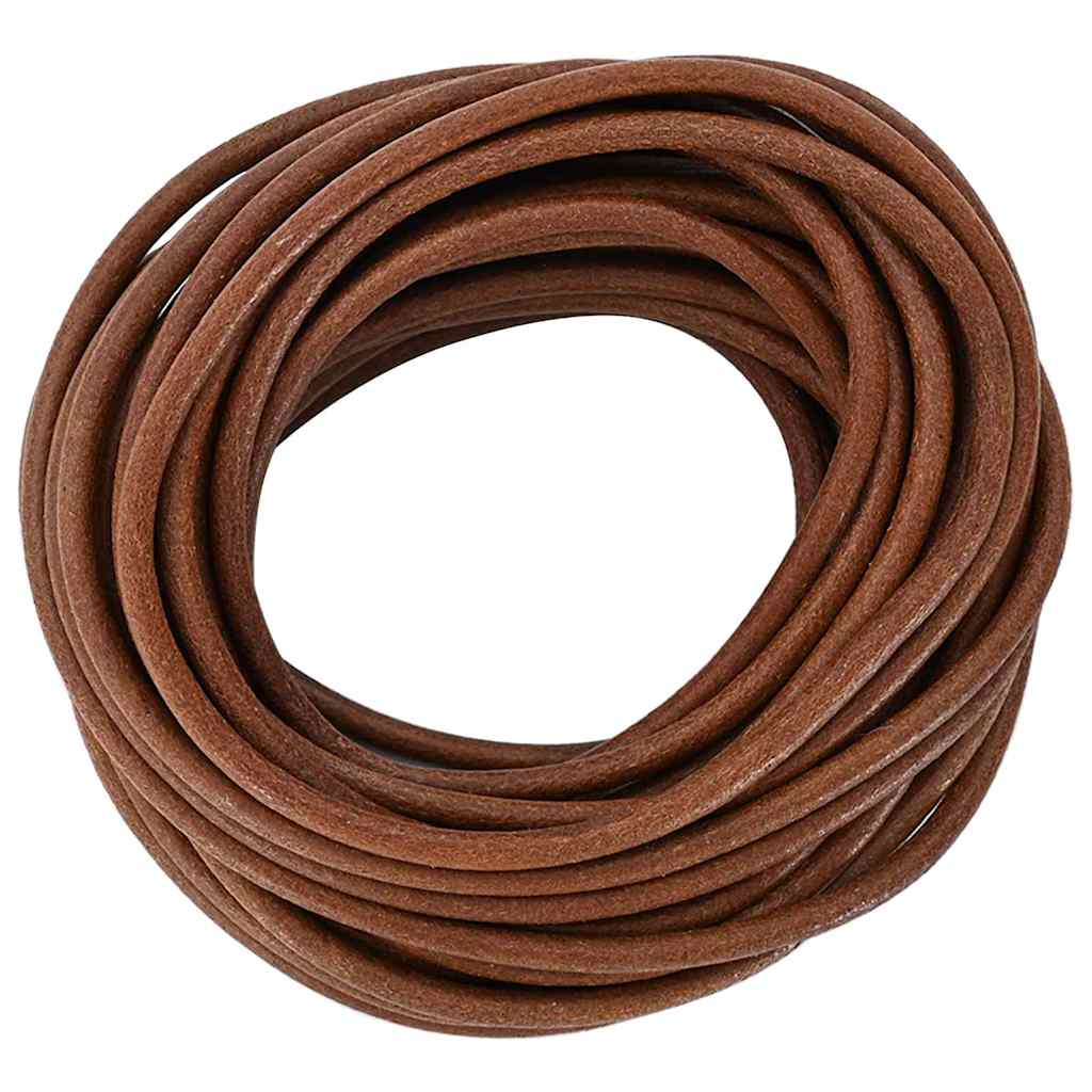 Cordino in Pelle Marrone Chiaro Ã˜5 mm x 10 m Pelle