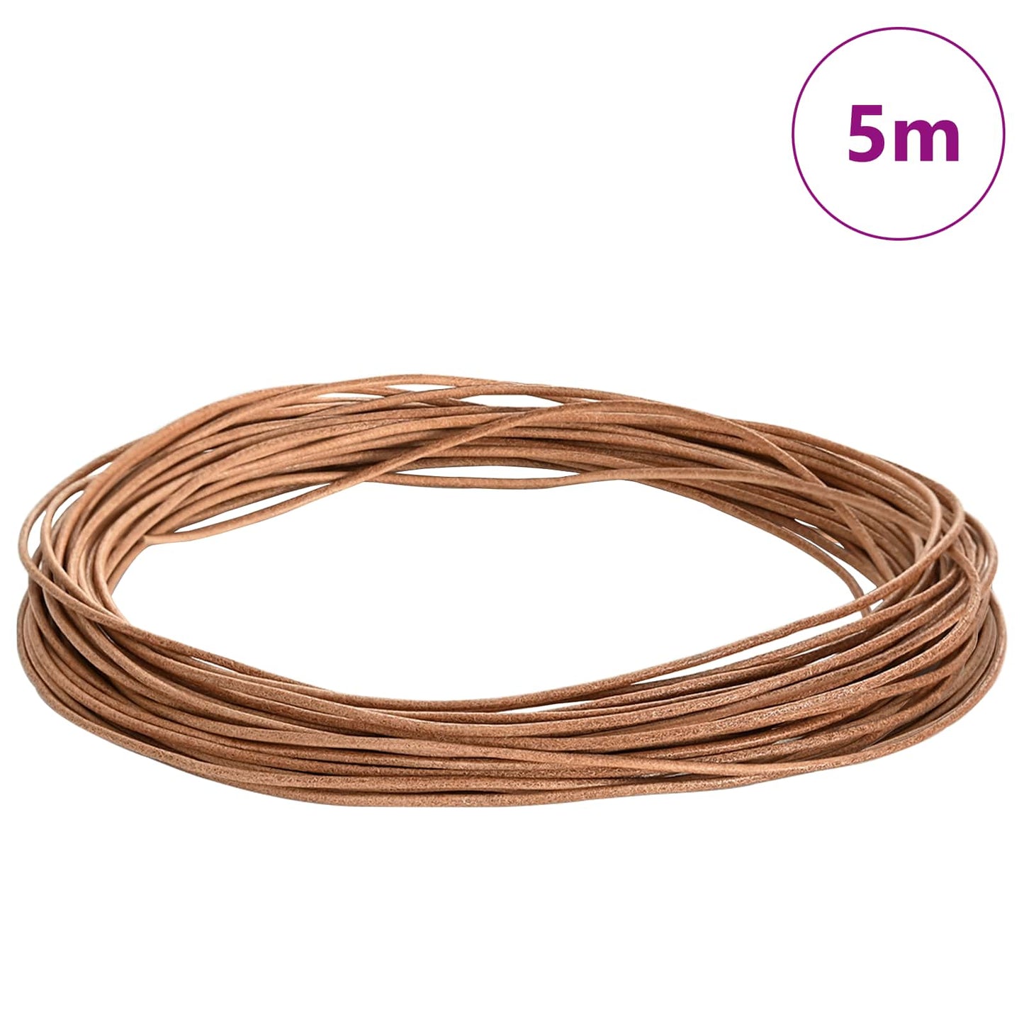 Cordino in Pelle Marrone Ã˜1 mm x 5 m Pelle