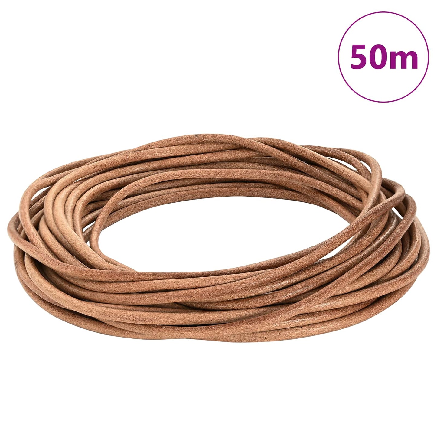 Cordino in Pelle Marrone Ã˜5 mm x 50 m Pelle