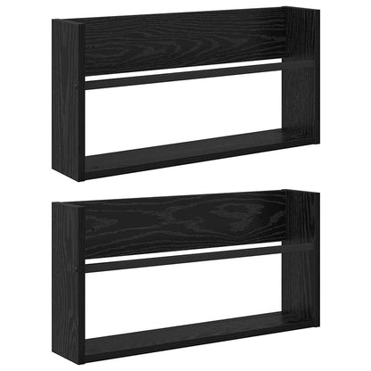Scaffale per riviste 2 pcs Rovere Nero 60 x 12 x 30 cm