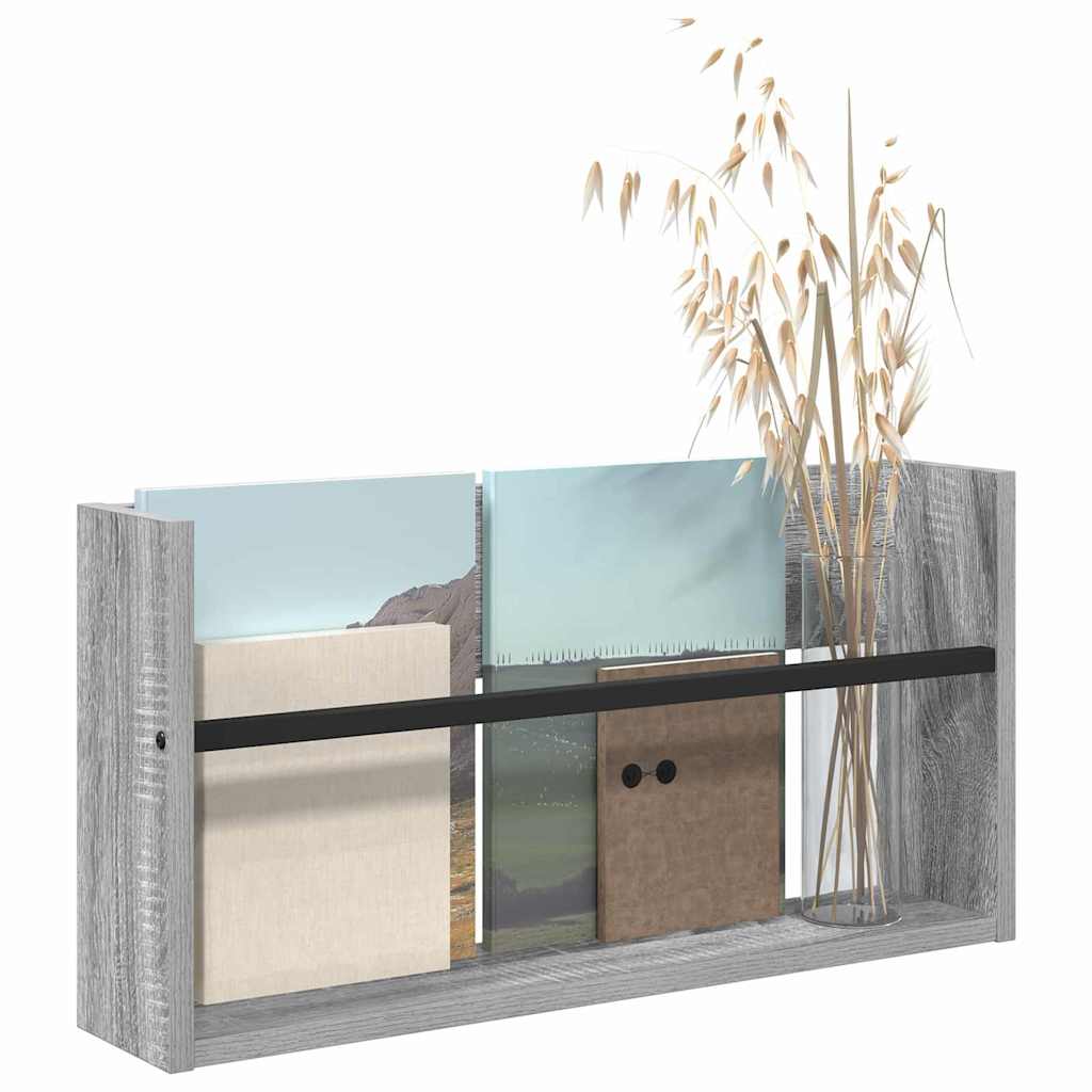 Scaffale per riviste Grigio Sonoma 60 x 12 x 30 cm