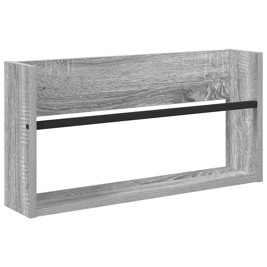 Scaffale per riviste 2 pcs Grigio Sonoma 60 x 12 x 30 cm