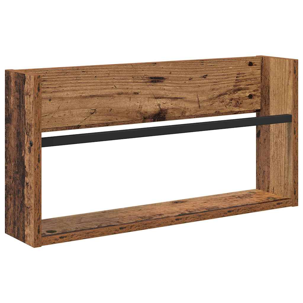 Scaffale per riviste 2 pcs Legno vecchio 60 x 12 x 30 cm