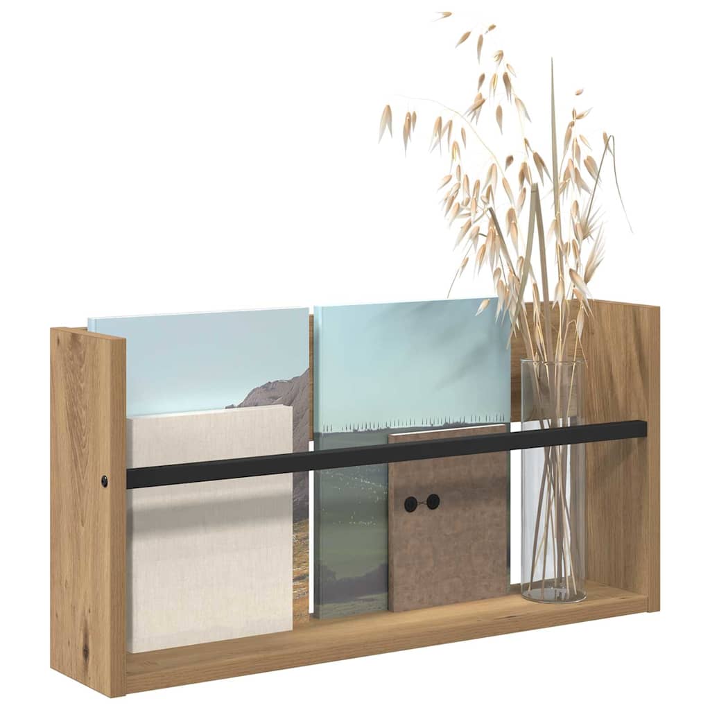 Scaffale per riviste Rovere artigianale 60 x 12 x 30 cm