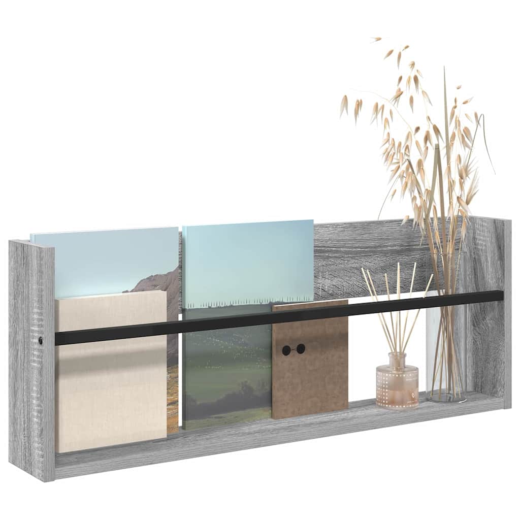 Scaffale per riviste Grigio Sonoma 80 x 12 x 30 cm